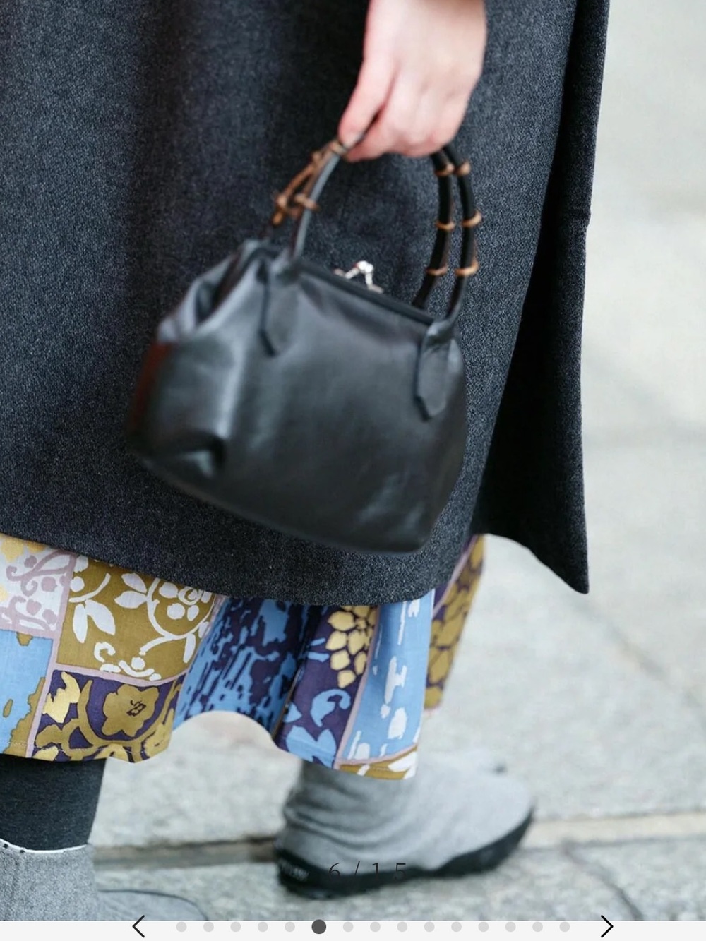 SOU・SOU × Y'SACCS Wisteria Vine Clasp Bag／Black×SO-SU-U